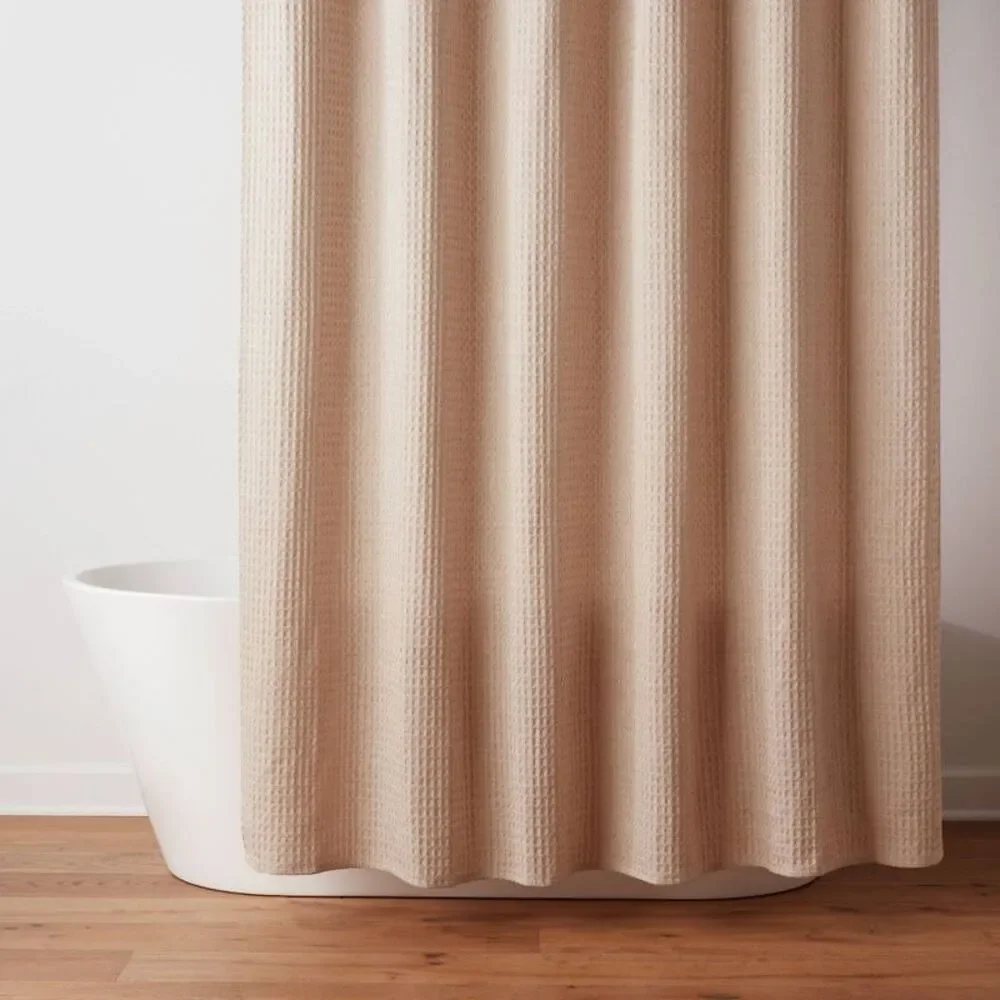 Threshold Waffle Shower Curtain in Beige